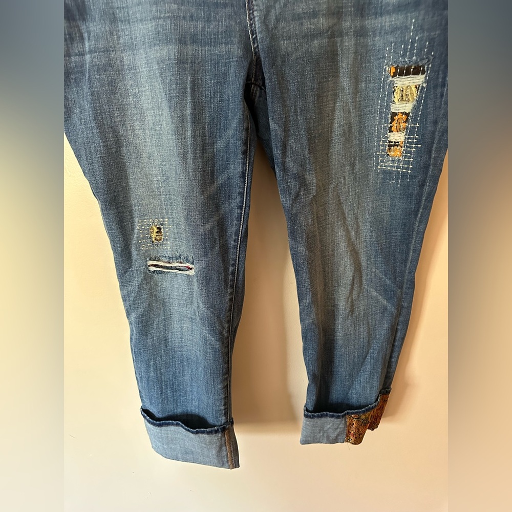 Chico's Patchwork Girlfriend Ankle Jeans Size 20r - image 4